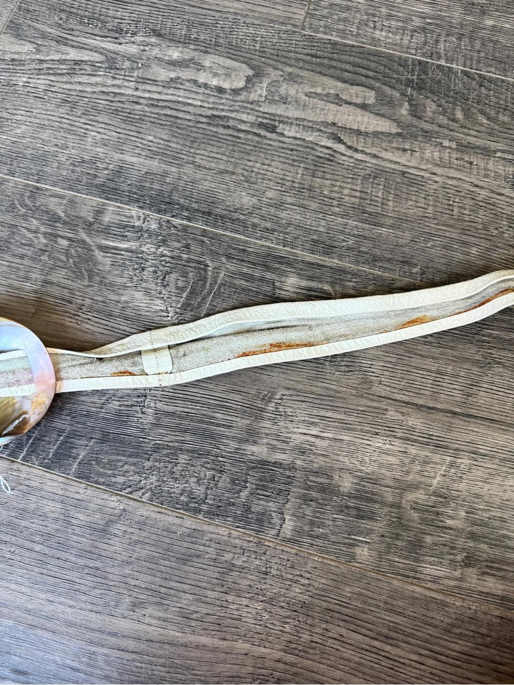Vintage Unique Handmade Shell Accent Belt with Iridescent Buckle